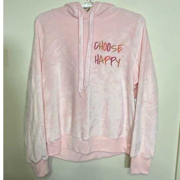 Fifth Sun "Choose Happy" Zip Up Pink Women's Jacket Size L - NWT - Picture 2 of 9